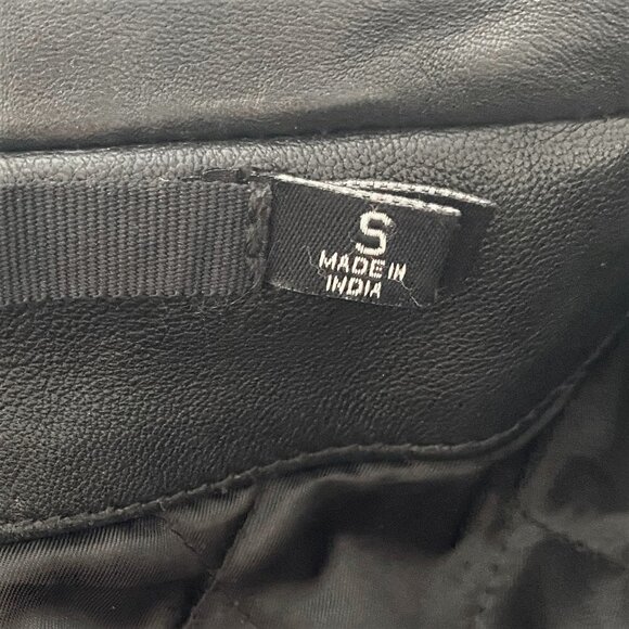 BLK DNM Motorcycle Biker Black Leather Belted Zipper Detail Jacket - Picture 7 of 10